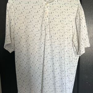 Men's White Patterned Polo Shirt